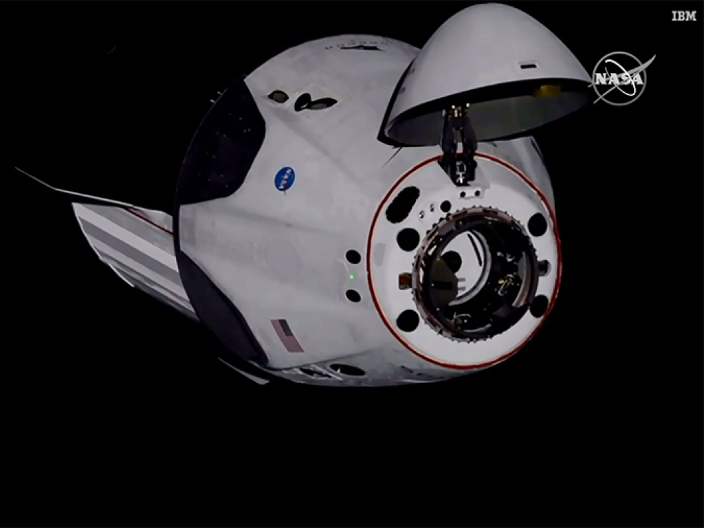 Le lancement vers l'ISS de la première capsule Crew Dragon du groupe privé américain Space X, en mai, a marqué la fin du monopole russe (archives).